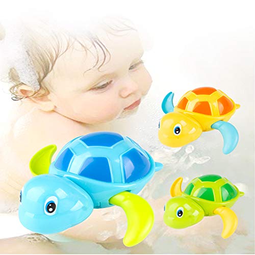 NIWWIN Classic Baby Bad Spielzeug Uhrwerk Schildkröte Für Kleinkinder Jungen Mädchen, Aufziehen Wasserspielzeug Schwimmen Schildkröte Sommer Pool Bad Float Spielzeug von NIWWIN