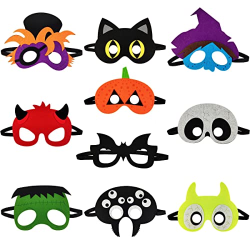 NIWWIN Masken filz,10 stück puppy maske,kinder party cosplay masken,lustige masken fasching,fasching deko,cosplay maske für Halloween und Kindergeburtstag (Halloween) von NIWWIN