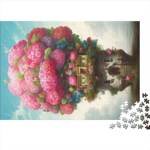 1000-teiliges Puzzle, Blumenhaus für Erwachsene, Kinder, Holzpuzzle, Lernspielzeug, 1000 Teile (75 x 50 cm) von NIXCON