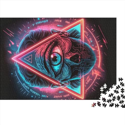 1000-teiliges Puzzle „Das Auge der Vorsehung“ für Erwachsene und Kinder, Holzpuzzle, Lernspielzeug, 1000 Teile (75 x 50 cm) von NIXCON