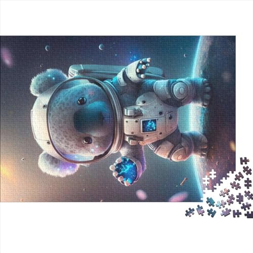1000-teiliges Puzzle für Erwachsene, Astronauten-Weltraum-Koalabär-Puzzlesets für Familien, Holzpuzzles, Gehirn-Herausforderungspuzzle, 1000 Teile (75 x 50 cm) von NIXCON