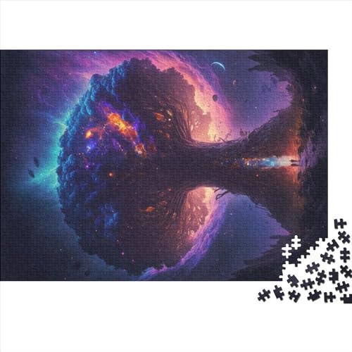 1000-teiliges Puzzle für Erwachsene, Cosmic_World_Tree_of_Life, Holzpuzzle, Familienunterhaltungsspielzeug, 1000 Stück (75 x 50 cm) von NIXCON