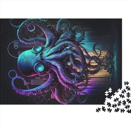 1000-teiliges rechteckiges Puzzle für Erwachsene, Oktopus, kreative Puzzle-Herausforderung, Spielzeugpuzzle, 1000 Teile (75 x 50 cm) von NIXCON