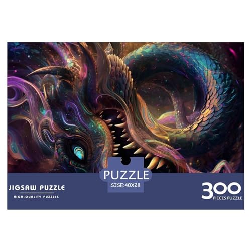 300 Teile Puzzle für Erwachsene Hypnotic Space Dragon Puzzle-Sets für Familien Holzpuzzles Brain Challenge Puzzle 300 Teile (40 x 28 cm) von NIXCON