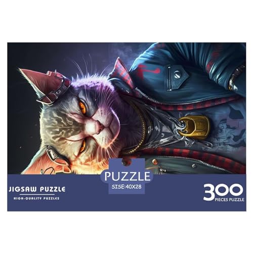 300 Teile Puzzles Boss Cat Holzpuzzles Anspruchsvolles Spiel Quadratische Puzzles für Erwachsene und Kinder 300 Teile (40 x 28 cm) von NIXCON