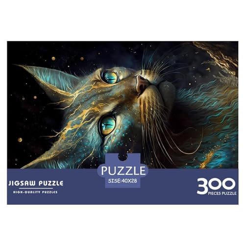 300 Teile kreatives Puzzle, Abessinier-Katze, Geschenk-Puzzle, rechteckiges Puzzle-Spielzeug für Erwachsene, 300 Teile (40 x 28 cm) von NIXCON