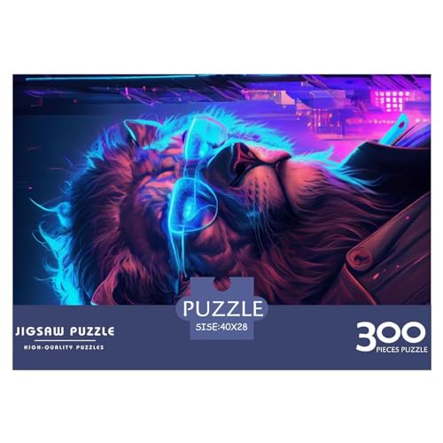 300 Teile kreatives Puzzle, Löwe-Geschenk-Puzzle, rechteckiges Puzzle-Spielzeug für Erwachsene, 300 Stück (40 x 28 cm) von NIXCON