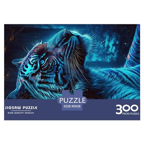 300 Teile kreatives Puzzle, Tiger-Neon-Geschenk-Puzzle, rechteckiges Puzzle-Spielzeug für Erwachsene, 300 Teile (40 x 28 cm) von NIXCON