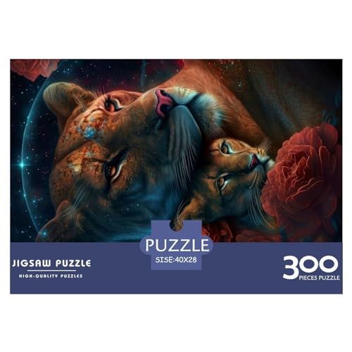 300-teilige Puzzles, Sternbeobachtung, Löwe, Liebe, Holzpuzzles, herausforderndes Spiel, quadratische Puzzles für Erwachsene und Kinder, 300 Teile (40 x 28 cm) von NIXCON