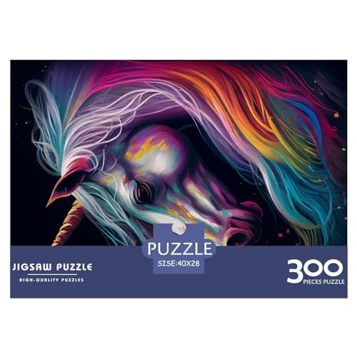 300-teiliges Puzzle für Erwachsene, Einhorn-Tier-Holzpuzzle, Familienunterhaltungsspielzeug, 300 Teile (40 x 28 cm) von NIXCON