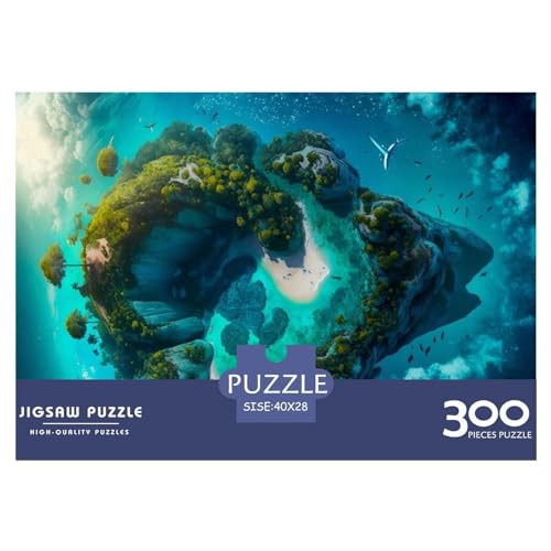 300-teiliges Puzzle für Erwachsene, Island_in_The_Middle_sea, Geschenke, kreative rechteckige Puzzles, Holzpuzzle 300 Teile (40 x 28 cm) von NIXCON