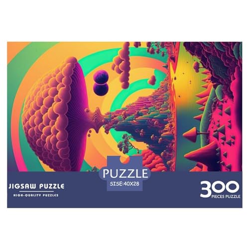 300-teiliges Puzzle für Erwachsene, Psychedelic_Nature, Holzpuzzle, Familienunterhaltungsspielzeug, 300 Teile (40 x 28 cm) von NIXCON