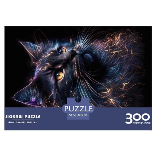 300-teiliges Puzzle für Erwachsene, magische Katzen-Puzzlesets für die Familie, Holzpuzzle, Gehirn-Herausforderungspuzzle, 300 Teile (40 x 28 cm) von NIXCON