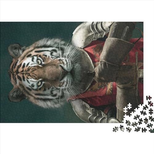 500 Teile kreative Puzzles Der Tiger-Krieger Geschenk-Puzzles Rechteckiges Puzzle-Spielzeug für Erwachsene 500 Stück (52 x 38 cm) von NIXCON