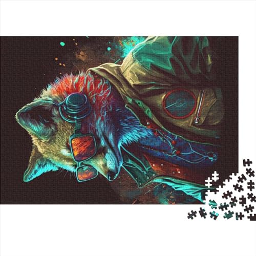 500 Teile kreatives Puzzle, Fuchs-Tier-Geschenk-Puzzle, rechteckiges Puzzle-Spielzeug für Erwachsene, 500 Stück (52 x 38 cm) von NIXCON