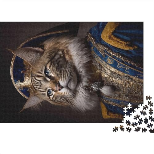 500-teiliges rechteckiges Puzzle für Erwachsene, Sonnenkönig-Katze, kreatives Puzzle-Herausforderungsspielzeug, 500 Teile (52 x 38 cm) von NIXCON