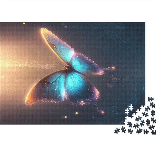 Blaue Schmetterlinge, Holzpuzzle für Erwachsene, 1000 Teile, rechteckiges Puzzle, Geschenke für Erwachsene, Spiel, 1000 Teile (75 x 50 cm) von NIXCON