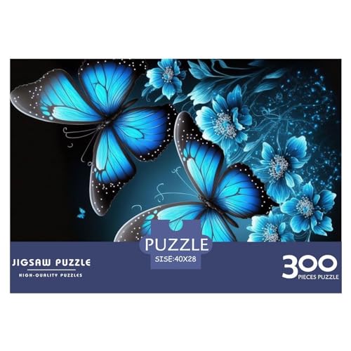 Blumen-Schmetterlings-Puzzle, 300 Teile, kreatives rechteckiges großes Familienpuzzlespiel, Kunstwerk für Erwachsene, 300 Teile (40 x 28 cm) von NIXCON