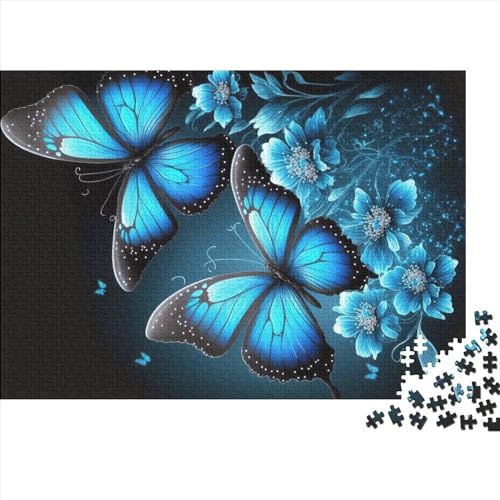 Blumen-Schmetterlings-Puzzle, 500 Teile, kreatives rechteckiges großes Familienpuzzlespiel, Kunstwerk für Erwachsene, 500 Teile (52 x 38 cm) von NIXCON