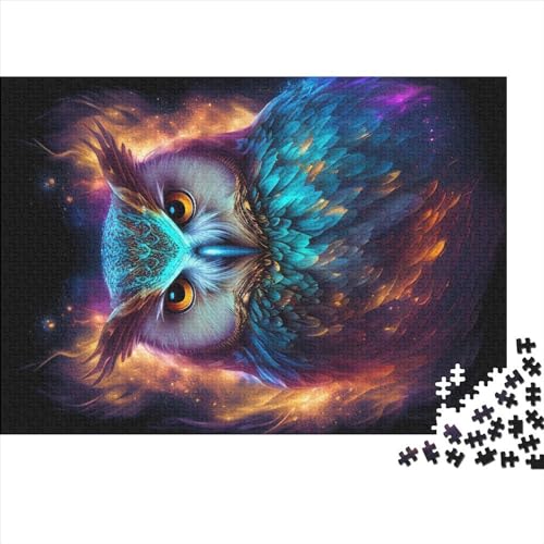 Creative Nebula Owl V Geschenk aus Holz, 1000 Teile, Puzzle für Erwachsene, rechteckiges Puzzle, Gehirnübung, Herausforderungsspiel, 1000 Teile (75 x 50 cm) von NIXCON
