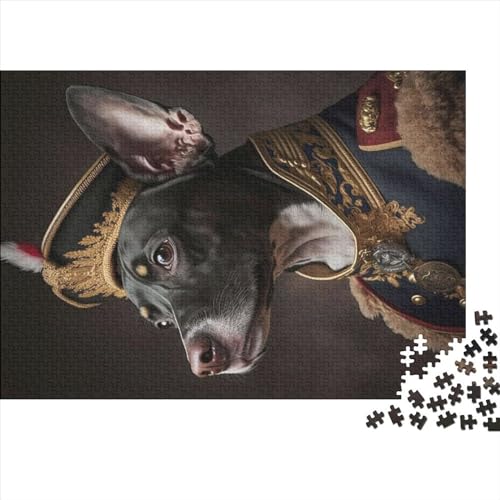 Hund in Militäruniform, Puzzle, 1000 Teile, für Erwachsene, Puzzle, Lernspiele, 1000 Teile (75 x 50 cm) von NIXCON
