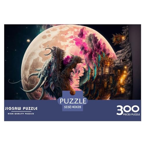 Japanisches Drachen-Puzzle, 300 Teile, kreatives rechteckiges großes Familienpuzzlespiel, Kunstwerk für Erwachsene, 300 Teile (40 x 28 cm) von NIXCON