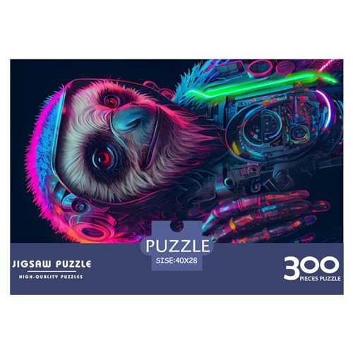 Kreative rechteckige Puzzles für Erwachsene, 300-teiliges Faultier-Holzpuzzle, praktisches Spiel, Familiendekoration, 300 Teile (40 x 28 cm) von NIXCON