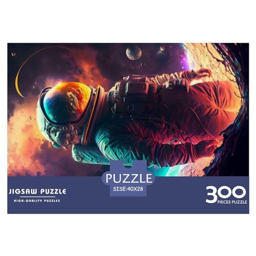 Kreatives Astronauten-Geschenk aus Holz, 300 Teile, Puzzle für Erwachsene, rechteckiges Puzzle, Gehirnübungs-Herausforderungsspiel, 300 Teile (40 x 28 cm) von NIXCON