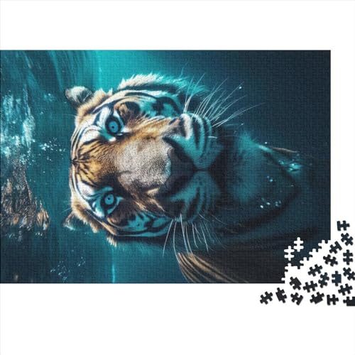 Kreatives lustiges Unterwasser-Tiger-Puzzle für Erwachsene, 1000-teiliges Puzzle für Kinder, Familie, herausfordernde Spiele, Spielzeug, Geschenke, 1000 Teile (75 x 50 cm) von NIXCON