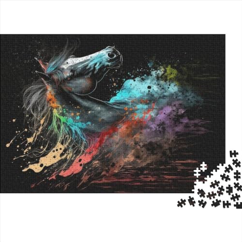 Paintsplash Pferdepuzzle, 1000 Teile, für Erwachsene, Puzzle, Lernspiele, 1000 Teile (75 x 50 cm) von NIXCON