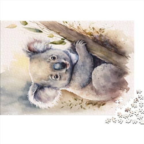 Puzzle 1000 Teile für Erwachsene, süßes Baby-Koala-Malpuzzle, Holzbrettpuzzle, Familiendekoration, 1000 Teile (75 x 50 cm) von NIXCON