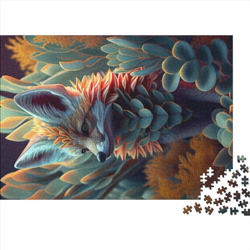 Puzzle 500 Teile für Erwachsene, Waldtiere, Fuchs, Puzzle, Holzbrettpuzzle, Familiendekoration, 500 Teile (52 x 38 cm) von NIXCON