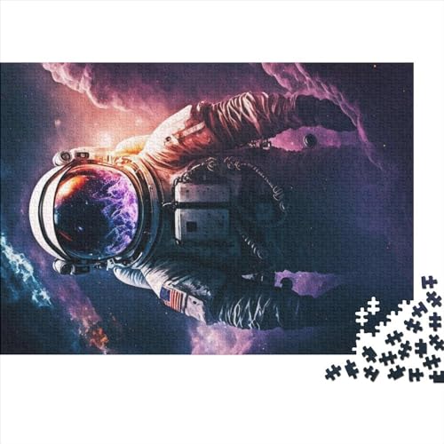 Puzzle 500 Teile für Erwachsene Astronaut im Weltraum. Puzzle Holzbrettpuzzles Familiendekoration 500 Teile (52x38cm) von NIXCON