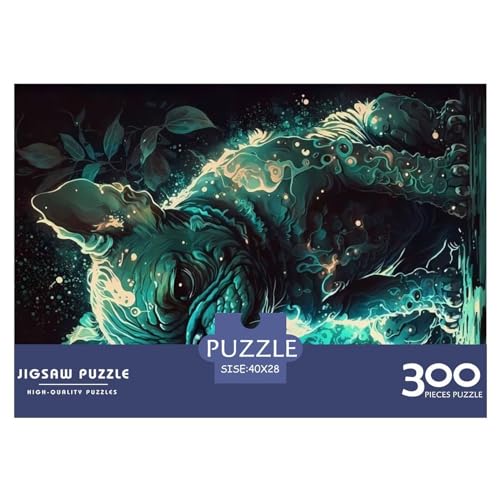 Puzzle für Erwachsene, 300 Teile, Bulldogge, Hund, Fantasyland, kreatives rechteckiges Puzzle, Dekomprimierungsspiel, 300 Teile (40 x 28 cm) von NIXCON