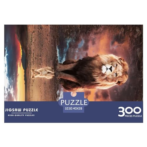 Puzzle für Erwachsene, 300 Teile, Löwe, Tierkönig, Puzzle, kreatives rechteckiges Puzzle, Dekomprimierungsspiel, 300 Teile (40 x 28 cm) von NIXCON