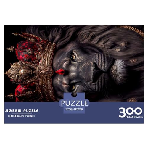 Puzzle für Erwachsene, 300 Teile, Schwarzer König der Löwen oder Rot, kreatives rechteckiges Puzzle, Dekomprimierungsspiel, 300 Teile (40 x 28 cm) von NIXCON