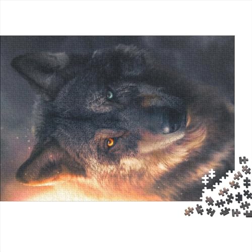 Puzzle für Erwachsene, Scar Wolf, 1000 Teile, Holzpuzzle für Kinder ab 12 Jahren, anspruchsvolles Spiel, 1000 Teile (75 x 50 cm) von NIXCON