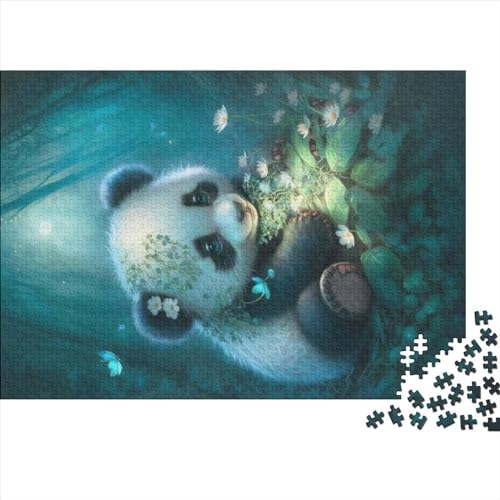 Puzzles 1000 Teile für Erwachsene, Bezauberndes kleines Panda-Puzzle, Holzbrettpuzzles, Familiendekoration, 1000 Teile (75 x 50 cm) von NIXCON