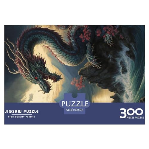 Puzzles 300 Teile für Erwachsene, Drache, asiatische Puzzles für Erwachsene, 300 Teile (40 x 28 cm) von NIXCON