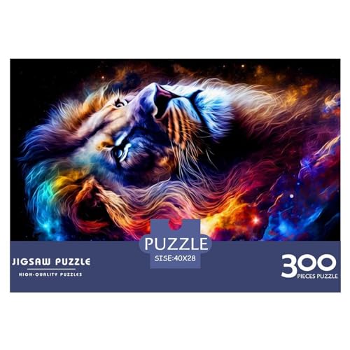 Puzzles 300 Teile für Erwachsene, Löwenpuzzle, Holzbrettpuzzles, Familiendekoration, 300 Teile (40 x 28 cm) von NIXCON