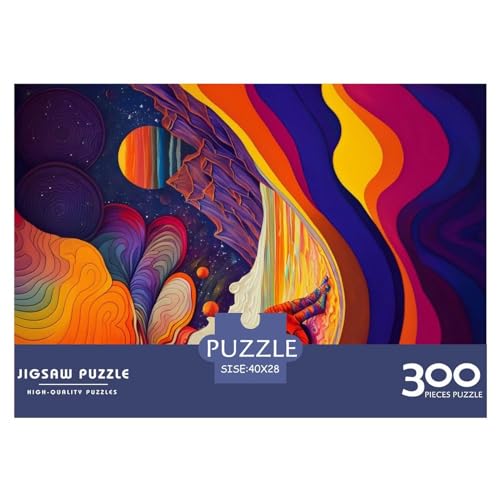 Puzzles 300 Teile für Erwachsene Astronaut_buntes Puzzle Holzbrettpuzzles Familiendekoration 300 Stück (40 x 28 cm) von NIXCON