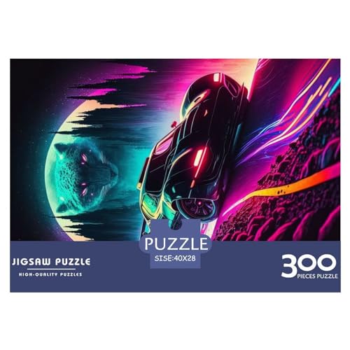 Puzzles 300 Teile für Erwachsene Sport_Neon_Car_Moon_Light_ Puzzles für Erwachsene 300 Teile (40x28cm) von NIXCON