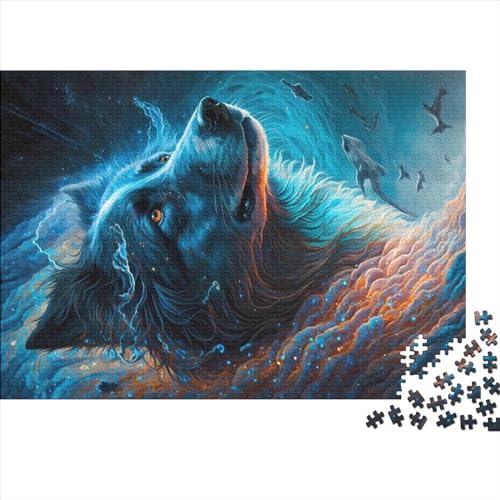 Puzzles für Erwachsene, 500 Teile, Border-Collie-Hund, Geschenk, Holzbrettpuzzles für Erwachsene, lustig, 500 Teile (52 x 38 cm) von NIXCON