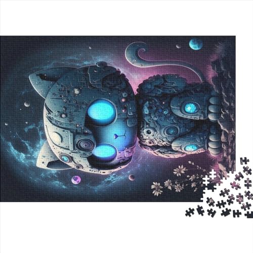 Weltraum-Puzzle mit mechanischer Katze, 1000 Teile, für Erwachsene, Puzzle, Lernspiele, 1000 Teile (75 x 50 cm) von NIXCON