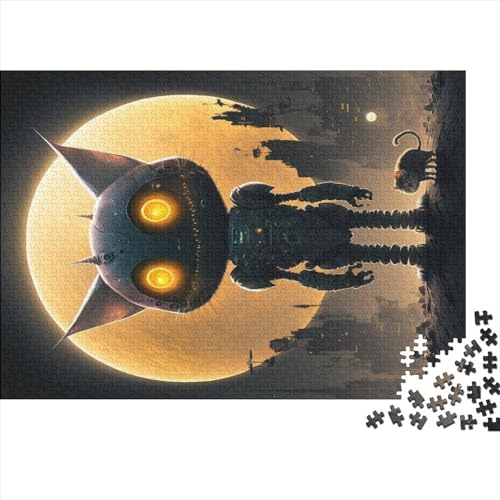 Weltraum-Puzzle mit mechanischer Katze, 1000 Teile, kreatives rechteckiges großes Familienpuzzlespiel, Kunstwerk für Erwachsene, 1000 Teile (75 x 50 cm) von NIXCON