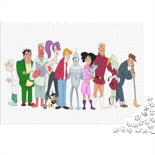 1000 Stück Futurama Puzzles,für Erwachsene Teenager Stress Abbauen,Anime Movies Familien-Puzzlespiel,1000-teiliges Puzzle Lernspiel Spielzeug Geschenk 1000pcs (75x50cm) von NIXNUT