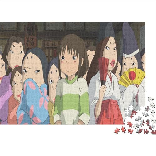 1000 Teile Hayao Miyazaki Puzzle,Geschicklichkeitsspiel Für Die Ganze Familie, Anime Cartoon Puzzle,farbenfrohes Legespiel Für Puzzle Und Erwachsene 1000pcs (75x50cm) von NIXNUT