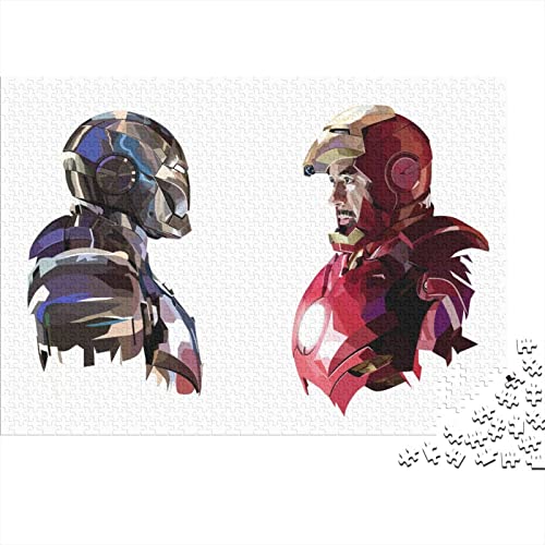 1000 Teile Iron Man Puzzle,Geschicklichkeitsspiel Für Die Ganze Familie, Marvel Movie Puzzle,farbenfrohes Legespiel Für Puzzle Und Erwachsene 1000pcs (75x50cm) von NIXNUT