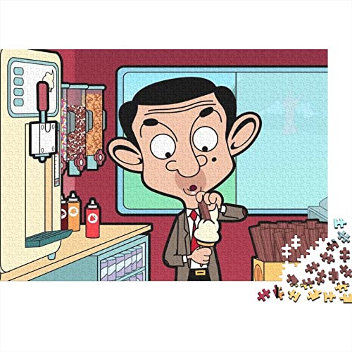 300 Stück Mr Bean Puzzles,für Erwachsene Teenager Stress Abbauen,Comedy Actor Animation Cartoon Comics Familien-Puzzlespiel,300-teiliges Puzzle Lernspiel Spielzeug Geschenk 300pcs (40x28cm) von NIXNUT