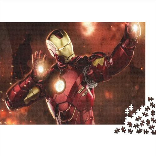 500 Stück Iron Man Puzzles,für Erwachsene Teenager Stress Abbauen,Tony Stark Marvel Animation Familien-Puzzlespiel,500-teiliges Puzzle Lernspiel Spielzeug Geschenk 500pcs (52x38cm) von NIXNUT